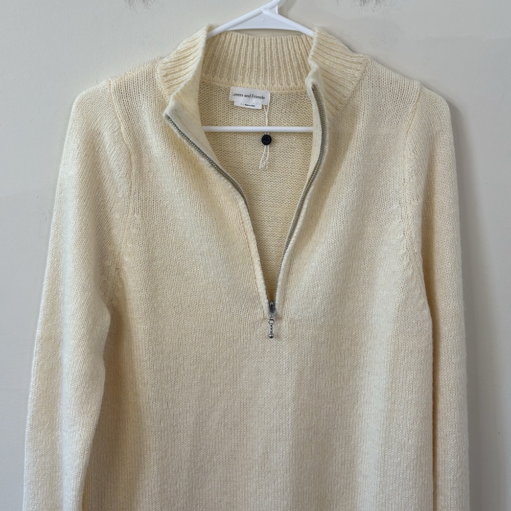 NWOT Lovers & Friends Anthea Sweater Dress Ivory Size Large - Picture 5 of 10